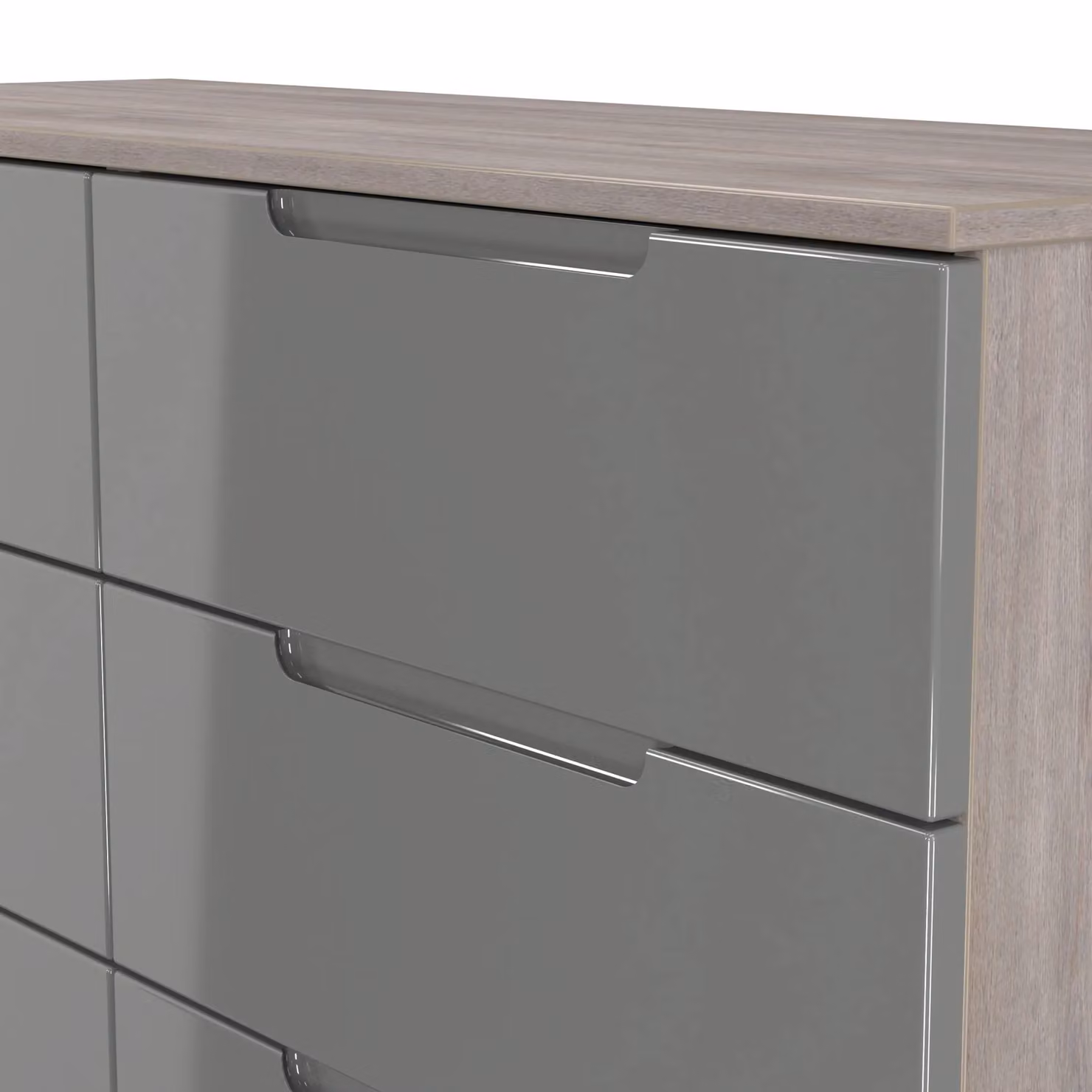2 U Lucca Ready Assembled 6 Drawer Wide Chest in Grey – 4