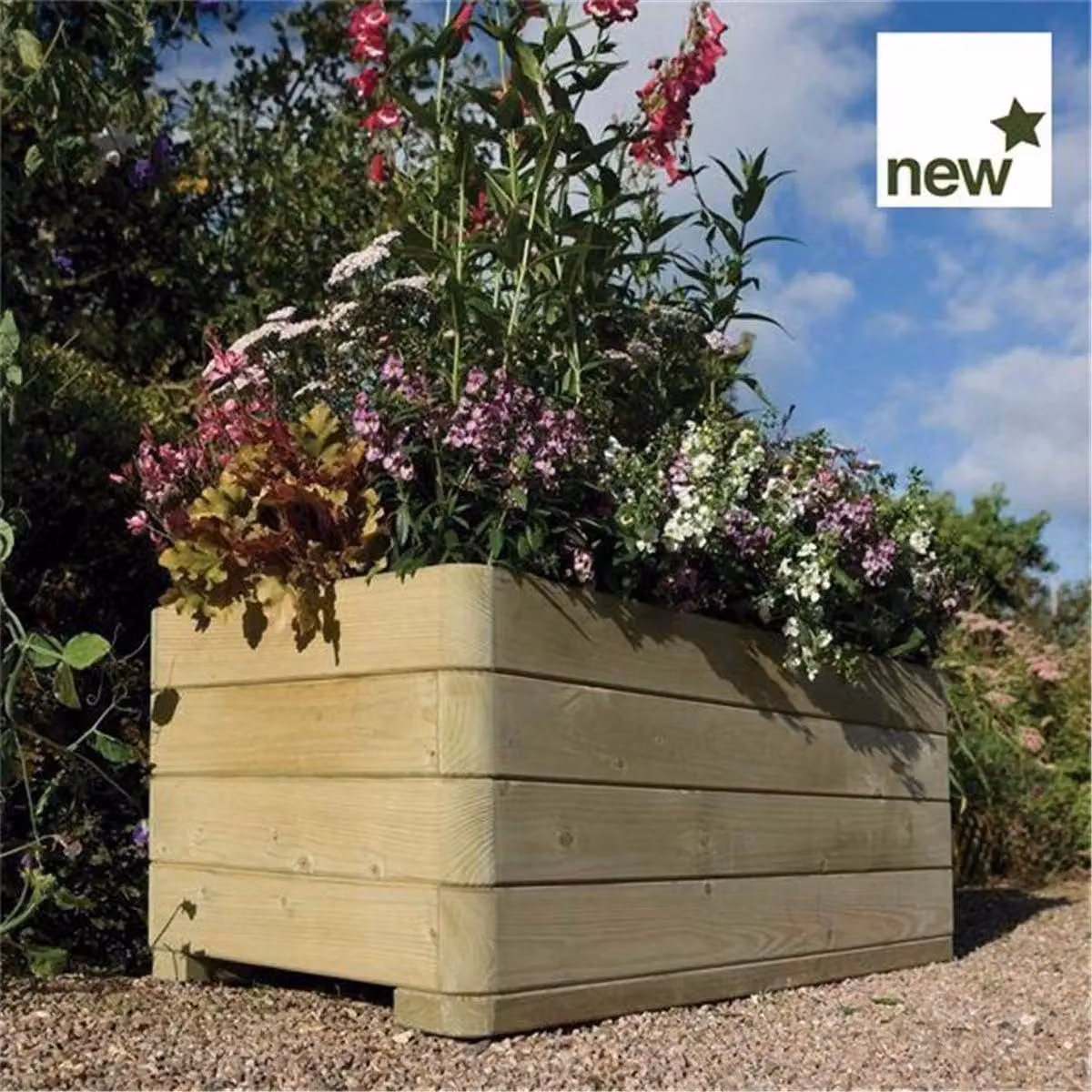 Cheshire Deluxe Rectangular Wood Planter in Brown – 4