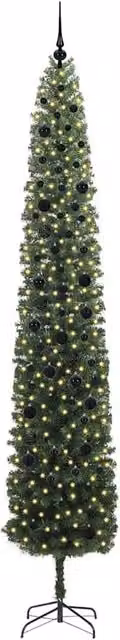Berkfield Home Artificial Christmas Tree with 300 Warm White LEDs and Stand, Green