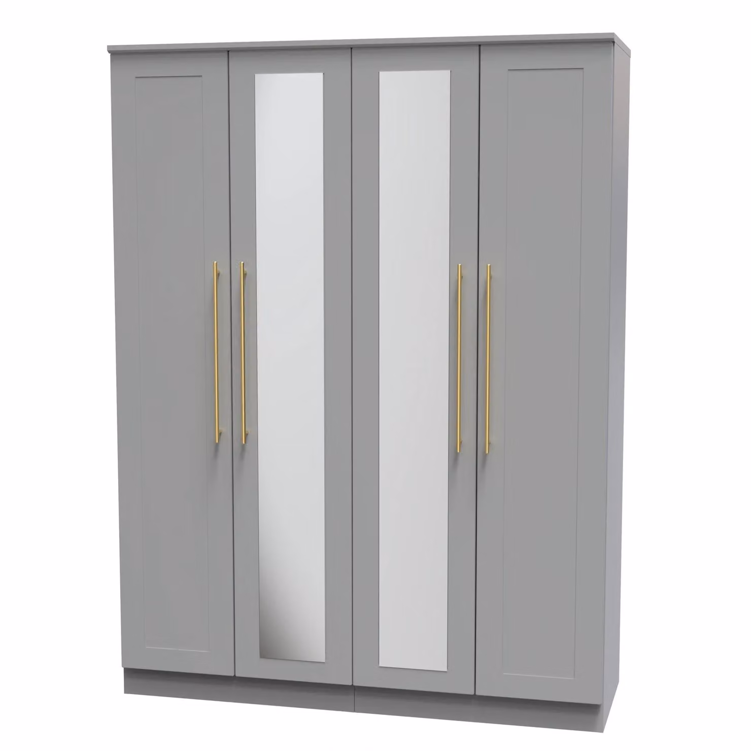 2 U Helmsley Tall 4 Door Wardrobe with 2 Centre Mirrors in Dark Grey – 2
