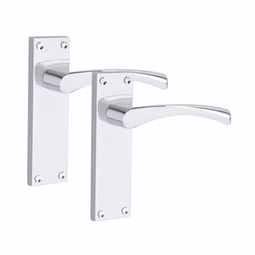 Golden Grace Victorian Scroll Door Handles in Polished Chrome, 1 Pair