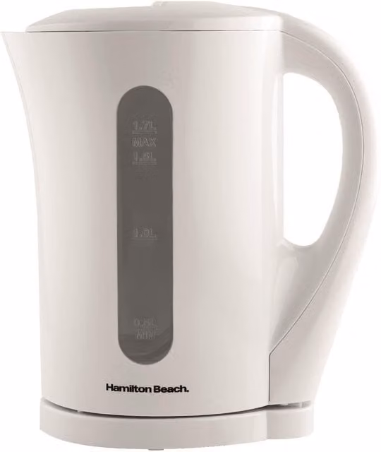 Hamilton Beach Essential Plastic Kettle, White, 1.7 l – 1