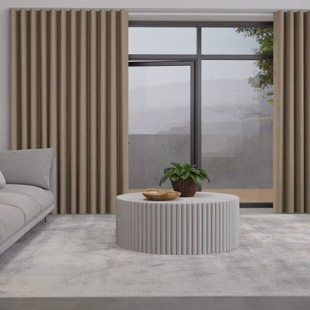 Terrys Iowa Silk Essence Made to Measure Wave Blackout Curtain in Beige