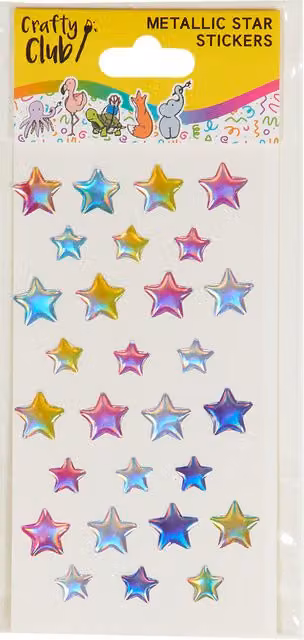 Crafty Club Metallic Star Paper Stickers in Multicolour