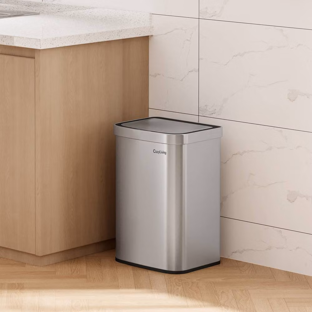 CozyLiving Automatic Motion Sensor Kitchen Bin with Soft Close Lid in Silver, 16L – 5