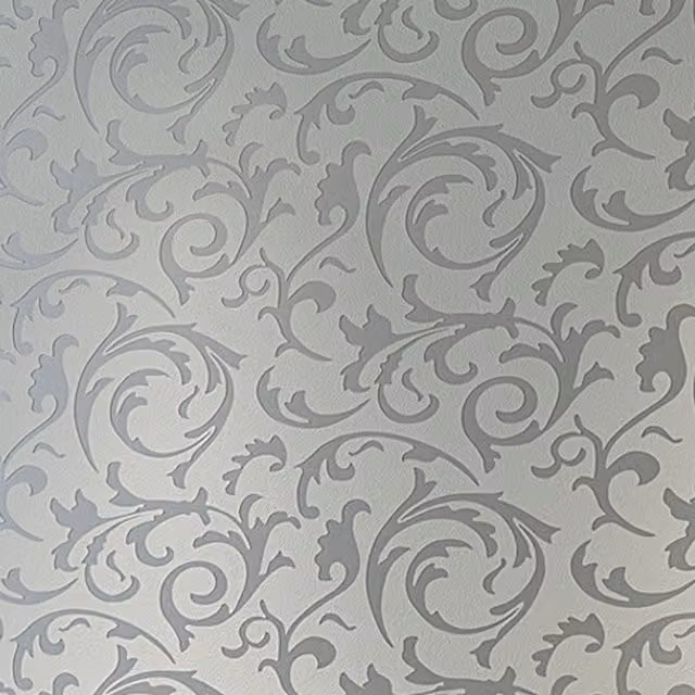 HomeScape Floral Botanical Non-Woven Fabric Wallpaper Roll in Silver Grey