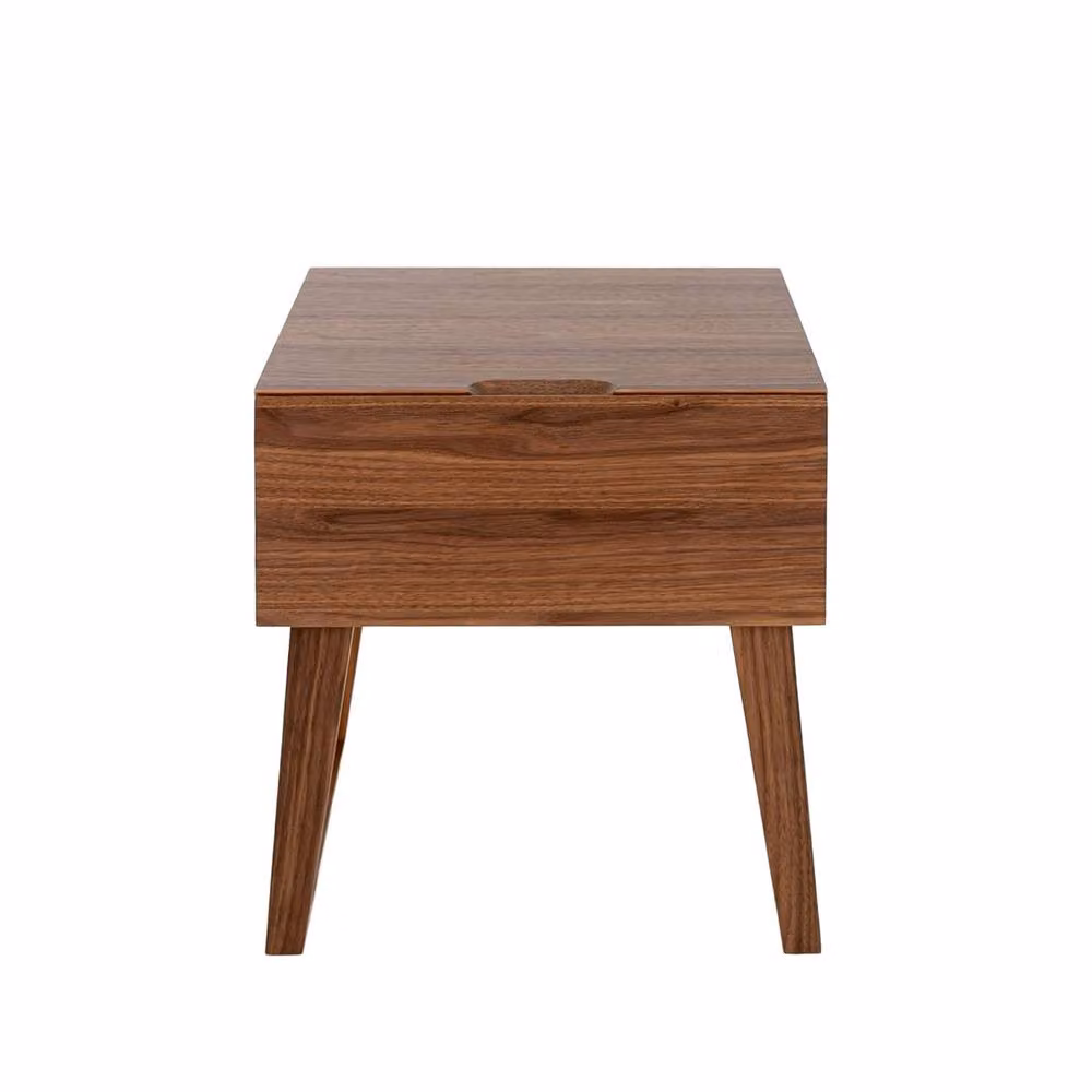Angel Cerda Walnut Bedside Table with 1 Soft-Close Drawer, Brown, W: 45 cm, D: 40 cm, H: 50 cm – 2