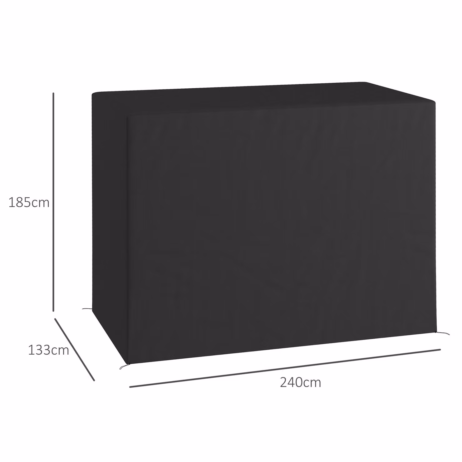 Outsunny 3-Seat Outdoor Garden Swing Chair Protective Cover, Dark Grey, W: 133 cm, L: 240 cm, H: 185 cm – 2