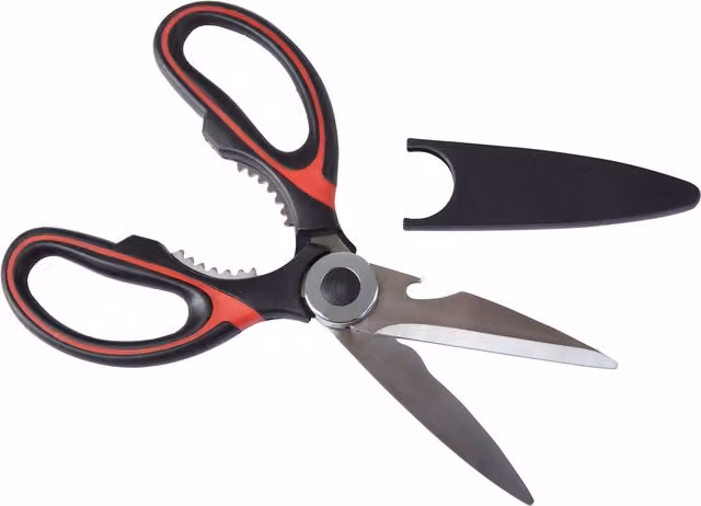 Orsina Zing Multi-Purpose Black Stainless Steel and Plastic Scissors for Adults