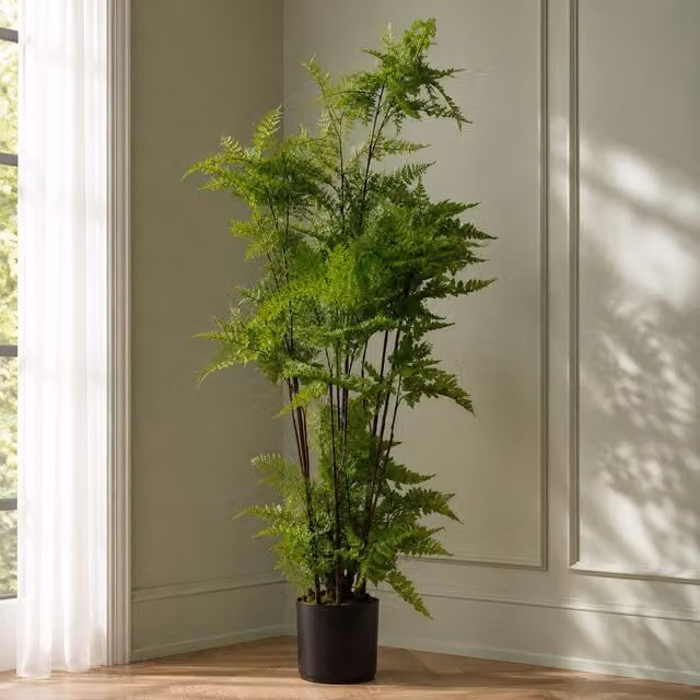 Botanik Premium Artificial Fern Grass Foliage Plant in Green, Height: 150 cm