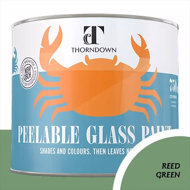 Thorndown Reed Green Peelable Glass Paint, Satin Green, 11.5 cm