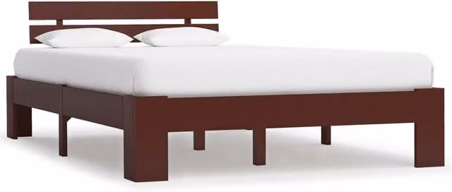 Berkfield Home Small Double Bed Frame in Dark Brown Solid Pine Wood, 120 x 200 cm – 1