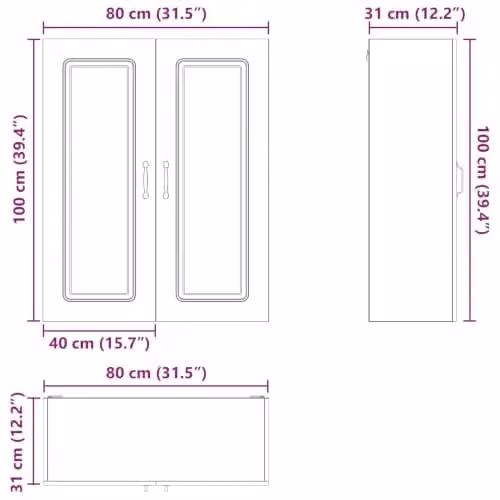 vidaXL Kalmar Dishwasher Panel in White, W/D/H: 80 x 31 x 100 cm