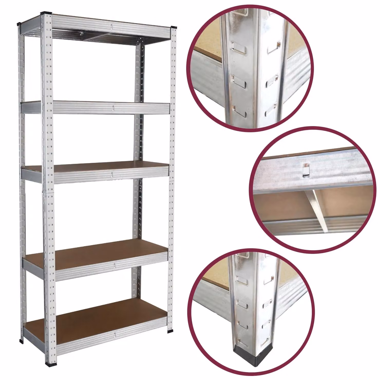 House of Home 5 Tier Heavy Duty Boltless Metal Garage Racking Shelving Unit, Silver – 2