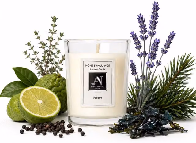 Aroma Naturals Minimalist Luxe Feroce 2-Wick Scented Candle in White