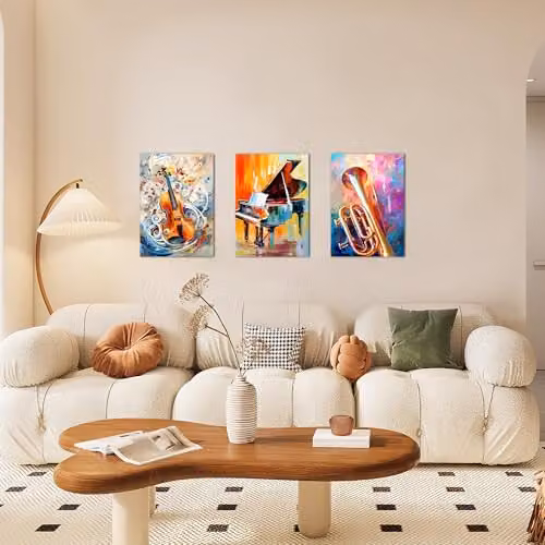 Simpa 3 Panel Abstract Nature Canvas Wall Art in Multicolour, W/H: 60 x 40 cm – 3