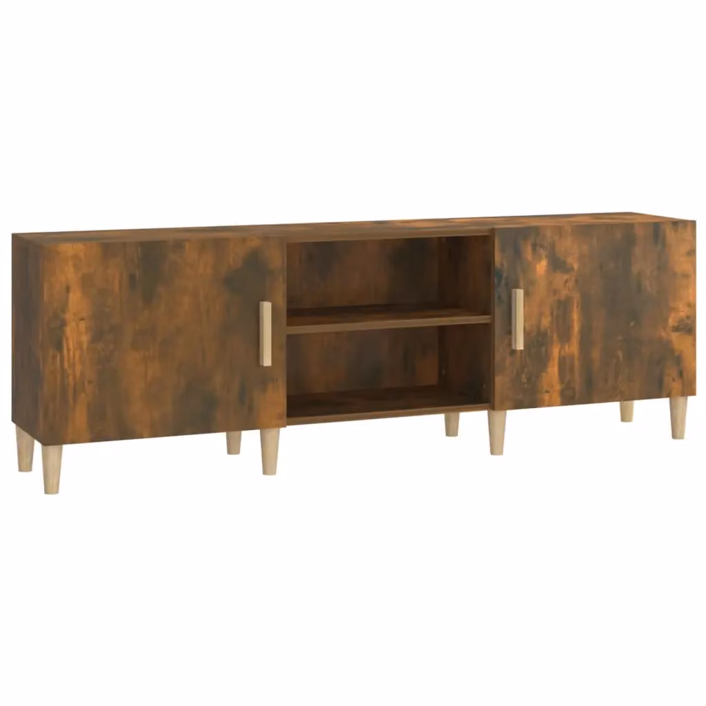 Berkfield Home TV Cabinet in Smoked Oak Brown, W/D/H: 150 x 30 x 50 cm – 2