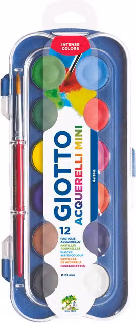 Giotto Mini Watercolour Paint Set, 12 Colours, Multicolour
