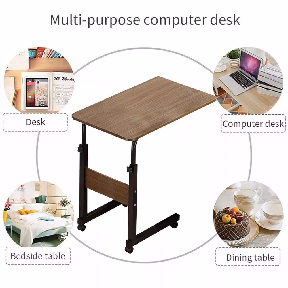Kelvenix Portable Over Bed Table in Brown with Castors – 3