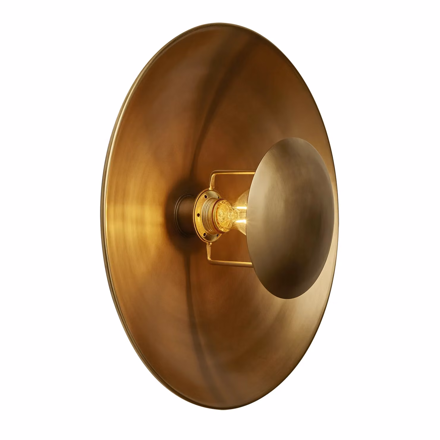 Industville Boston Round Metal Diffuser Wall Light in Gold/Brass, Diameter: 43.18 cm – 2