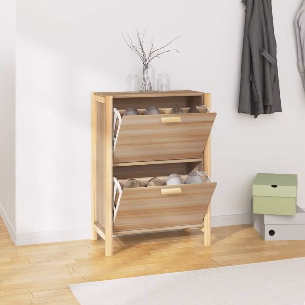Berkfield Home Brown Engineered Wood Shoe Cabinet, W/D/H: 57.5 x 33 x 80 cm – 1