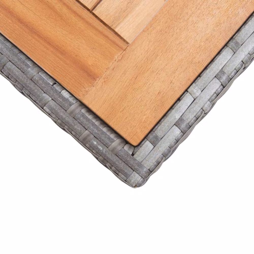 Berkfield Home Garden Table in Anthracite and Brown Solid Oiled Acacia Wood, W/D/H: 123 x 60 x 74 cm – 2