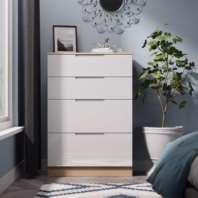 2 U Lucca 4 Drawer Deep Chest in Light Oak – 1