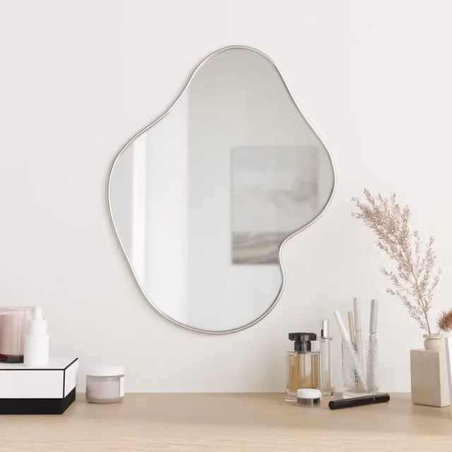 Berkfield Home Minimalist Rectangular Wall Mirror in Silver, W: 50 cm, H: 40 cm