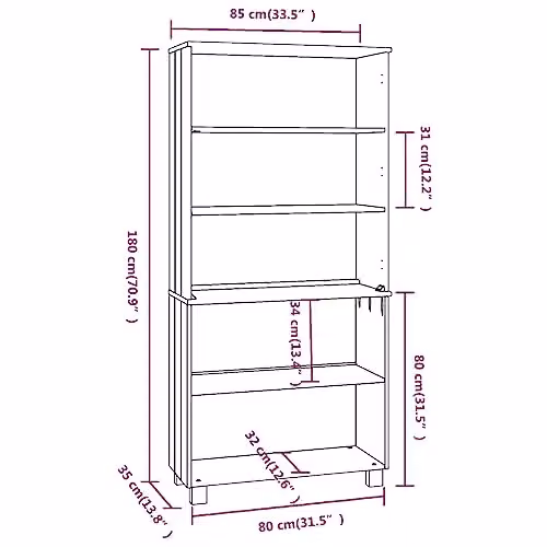 vidaXL HAMAR Highboard in Honey Brown Solid Wood and MDF – 2