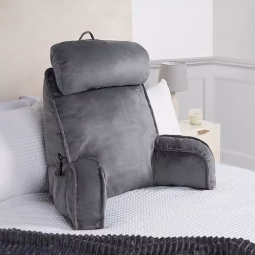 OHS Grey Cuddle Cushion with Height Adjustable Head Rest and Neck Support for Adults and Kids