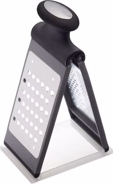 MasterClass Folding Fine Grater with Multiple Stainless Steel Blades, Black