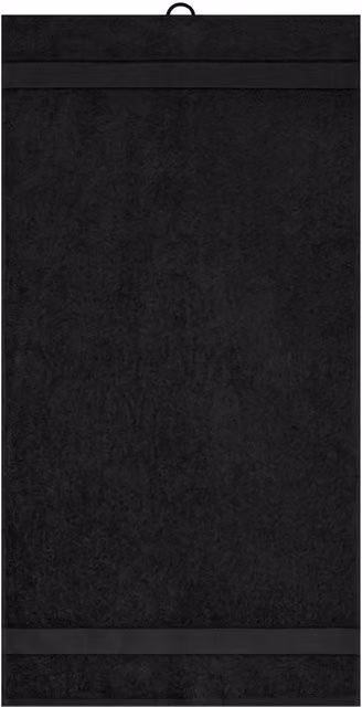 Myrtle Beach Black Fluffy Cotton Terrycloth Hand Towel with Hanging Loop