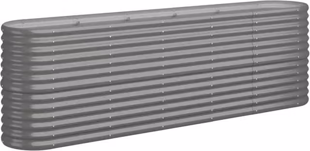 Berkfield Home Garden Grey Powder-coated Steel Raised Bed W/D/H: 224 x 40 x 68 cm – 1