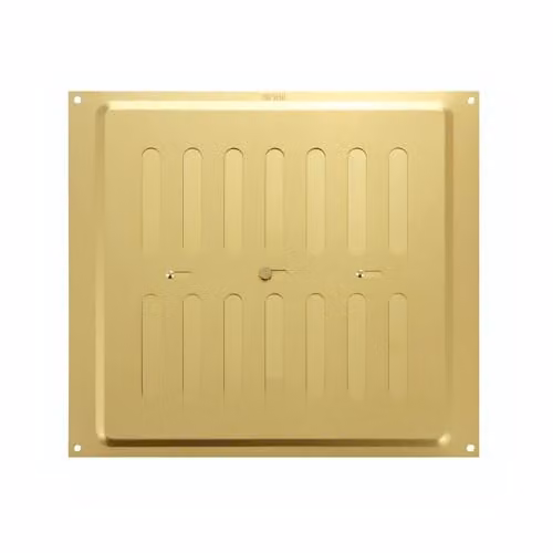 Map 949-33 Gold Aluminium Adjustable Air Vent Triple Brick Sliding Hit and Miss Grille Cover, 229mm x 229mm