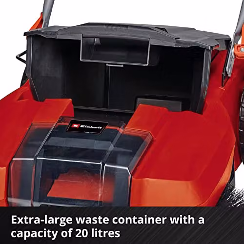 Einhell Power X-Change 18V Cordless Electric Push Sweeper in Red with Roller and Collection Bag – 7