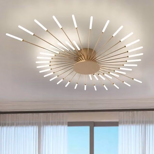 COMELY Modern LED Flush Ceiling Light with 42 Heads in Gold