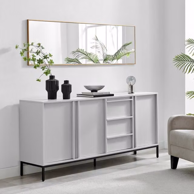FurnitureboxUK Svit Scandinavian Style Wooden Storage Sideboard in White Matt – 1