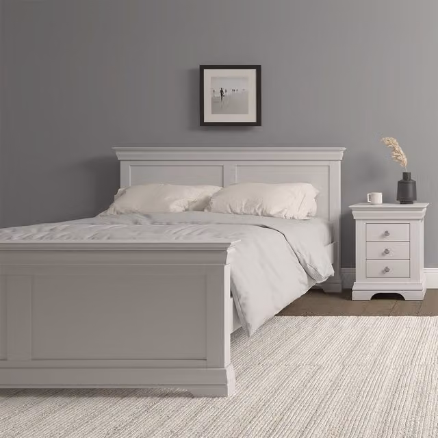 Seconique Bordeaux King Size Bed with High Foot End in White, W/D/H: 180 x 200 cm