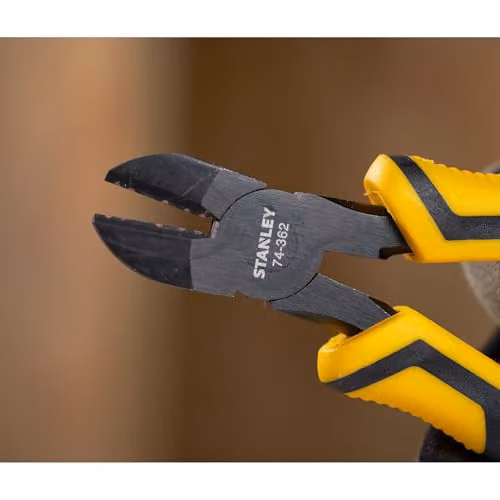 Stanley ControlGrip Side Cutter Diagonal Cutting Pliers in Yellow and Black, 150mm – 3