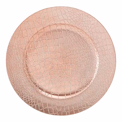 Premier Housewares Rose Gold Pebble Effect Melamine Serving Platter, W: 33 cm, D: 33 cm, H: 0.34 cm