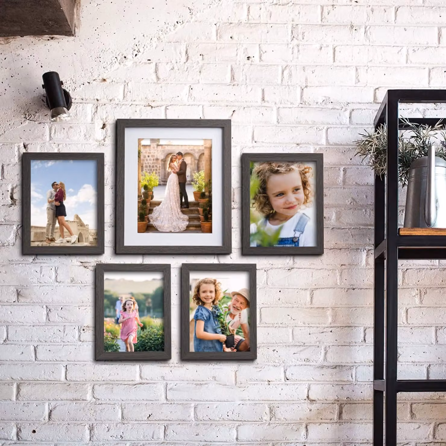 Nielsen Design 5-Piece Waterloo Gallery Wall Picture Frame Set in Charcoal Grey and Black with Glass Front – 2