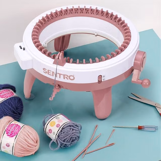 Livingandhome 48 Needle Knitting Machine Toy in Pink