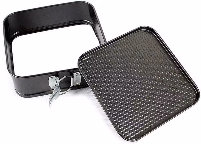 VOGREX Set of 5 Square Non-Stick Springform Cake Baking Tins in Black
