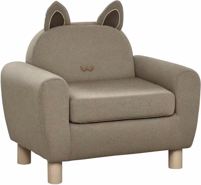 VOGREX Brown Ear Shaped Kids Armchair Toddler Sofa Chair – 1