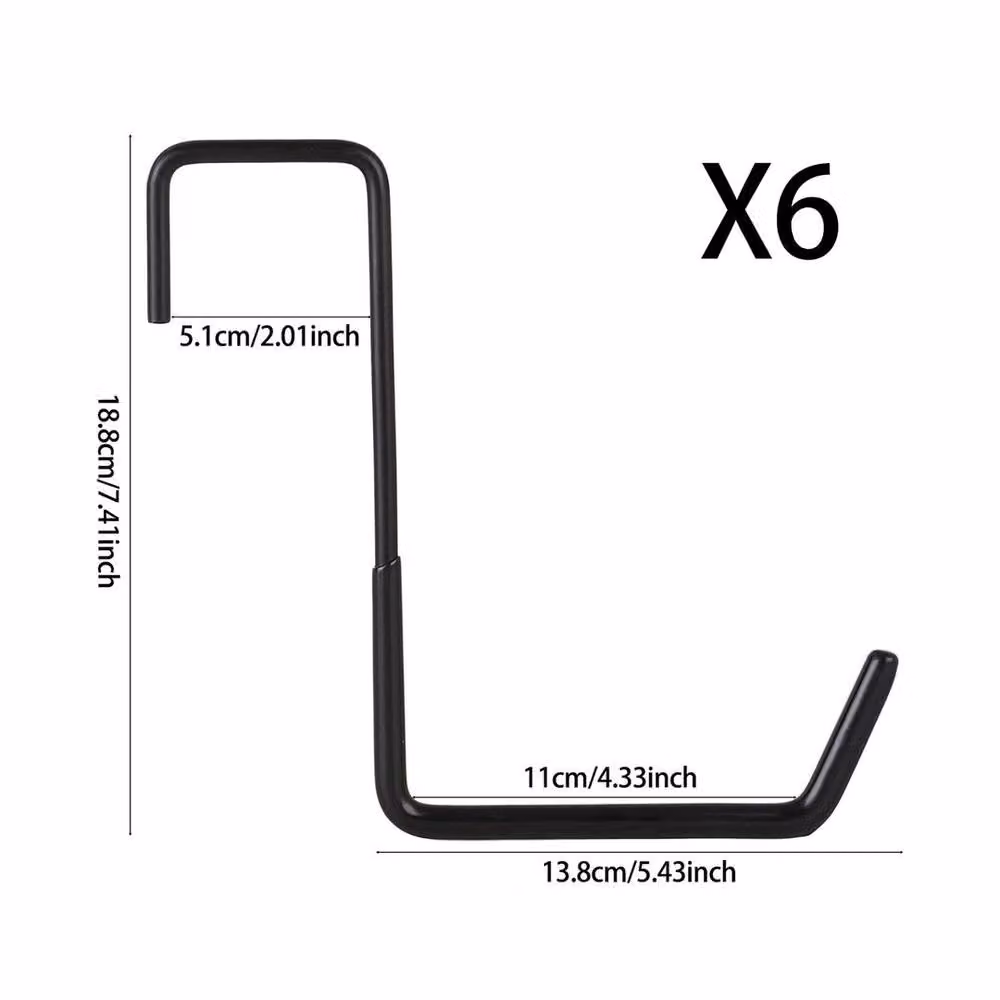 FLAVORA 6-Piece Heavy Duty Z-Shaped Multi-Purpose Hanging Hooks, Black – 2