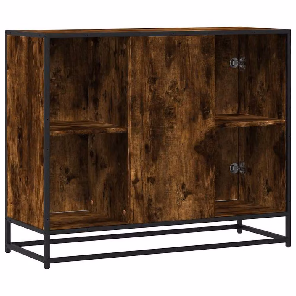 Berkfield Home Smoked Oak Sideboard in Brown, W/D/H: 92 x 35 x 76 cm – 4