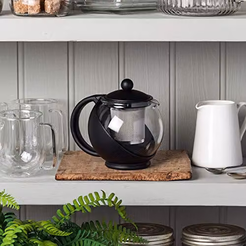 Kilo Glass Teapot with Stainless Steel Infuser, Black, 650ml – 4