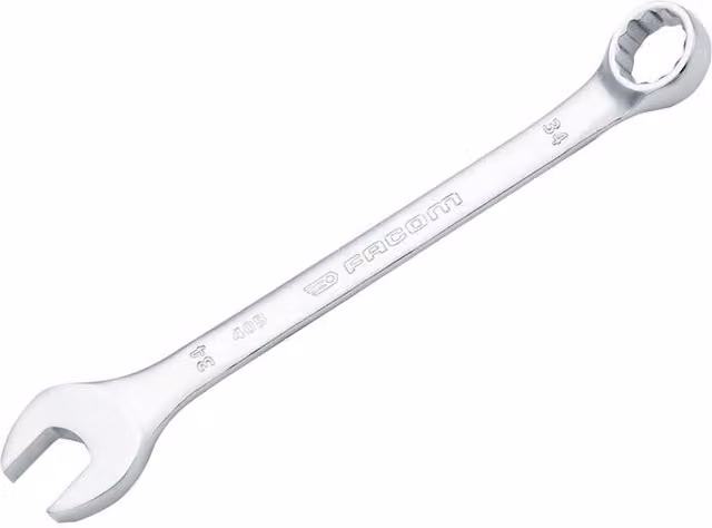 Facom 40B.34 Slim Metric Combination Spanner, 34mm, Steel, Silver