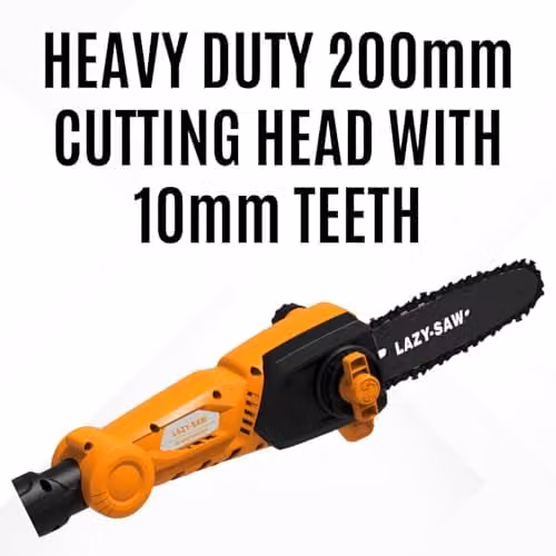Ark Mat Cordless Pole Saw with Rechargeable Battery and Charger in Orange, Telescopic Electric Tree Pruner with 200mm Adjustable Cutting Head – 5