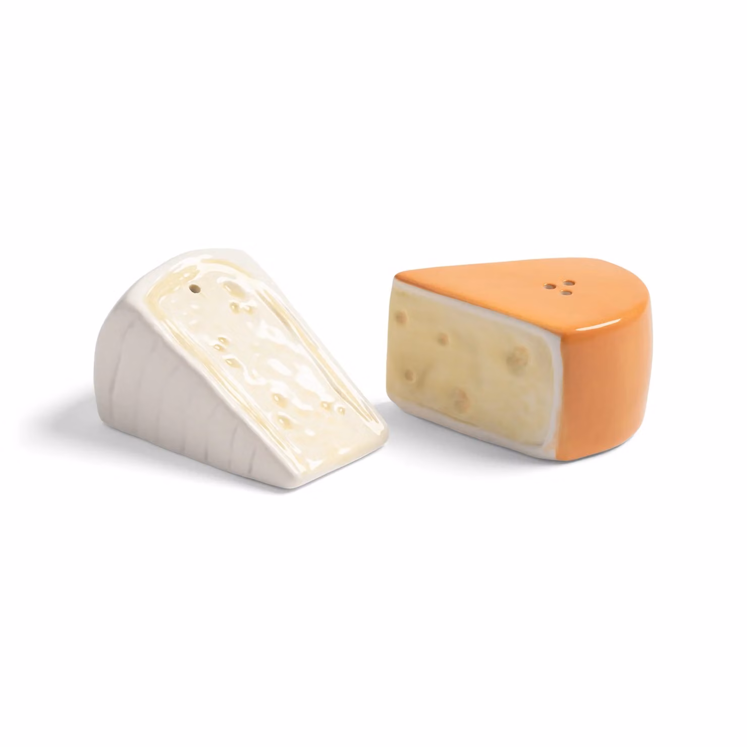 &Klevering Multicolour Refillable Porcelain Cheese Salt and Pepper Shakers